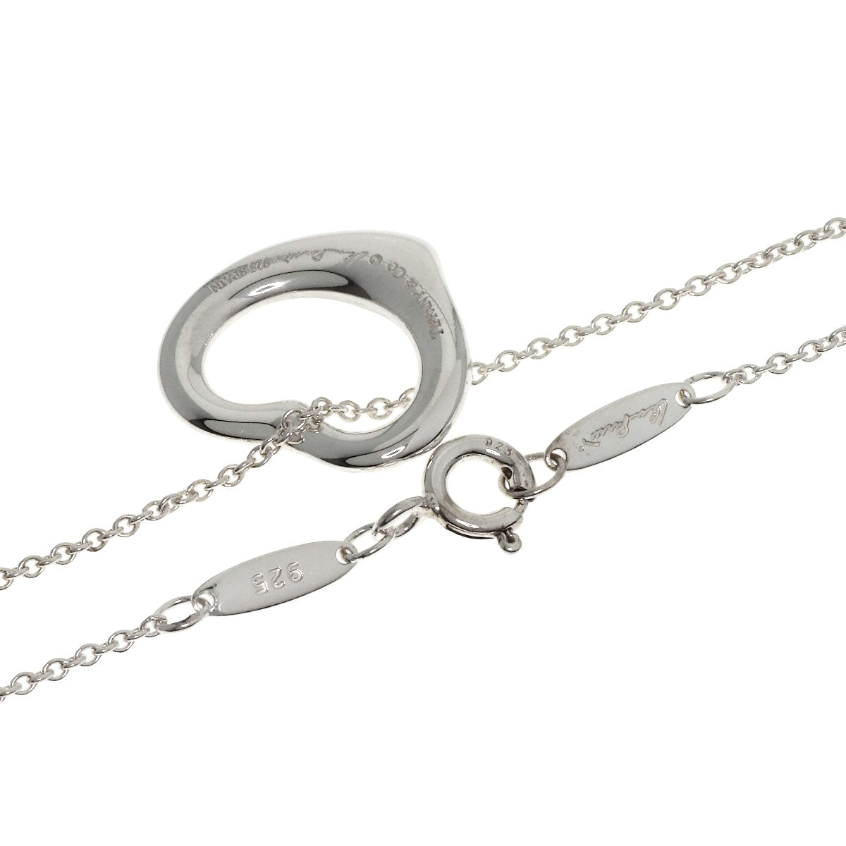 TIFFANY&Co. Open heart Necklace Silver Ladies [Used]