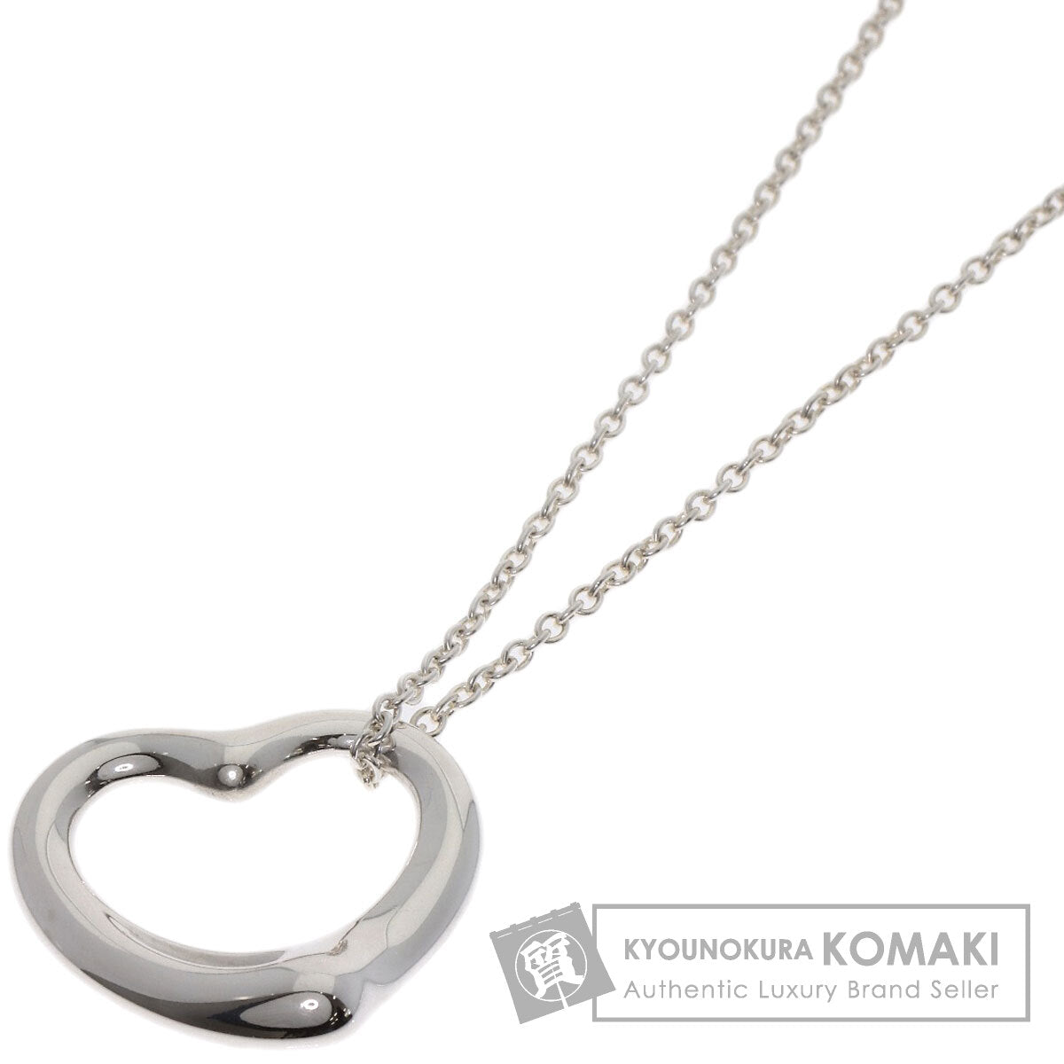 TIFFANY&Co. Open heart Necklace Silver Ladies [Used]