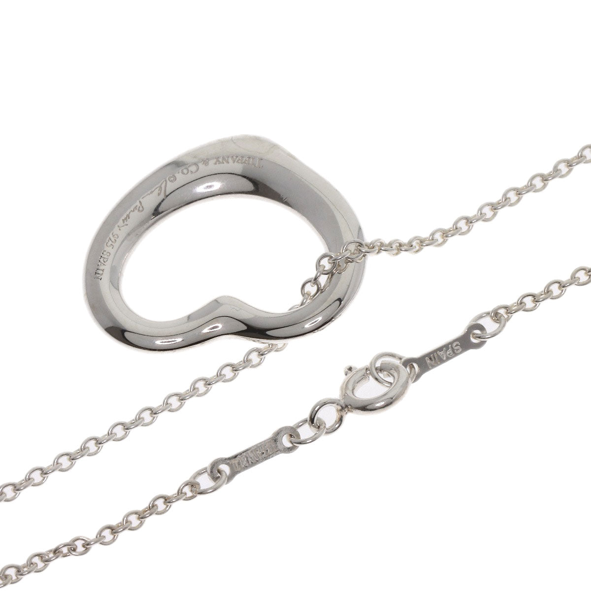 TIFFANY&Co. Open heart Necklace Silver Ladies [Used]