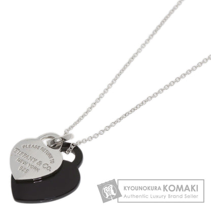 TIFFANY&Co. Return to Double Heart Onyx Necklace Silver Ladies [Used]