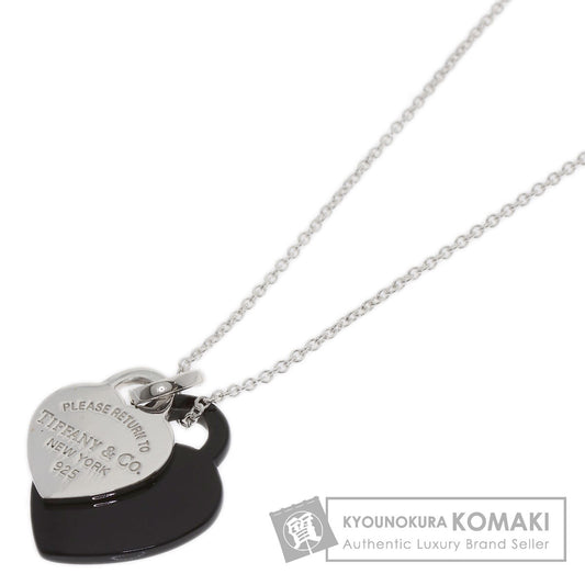 TIFFANY&Co. Return to Double Heart Onyx Necklace Silver Ladies [Used]