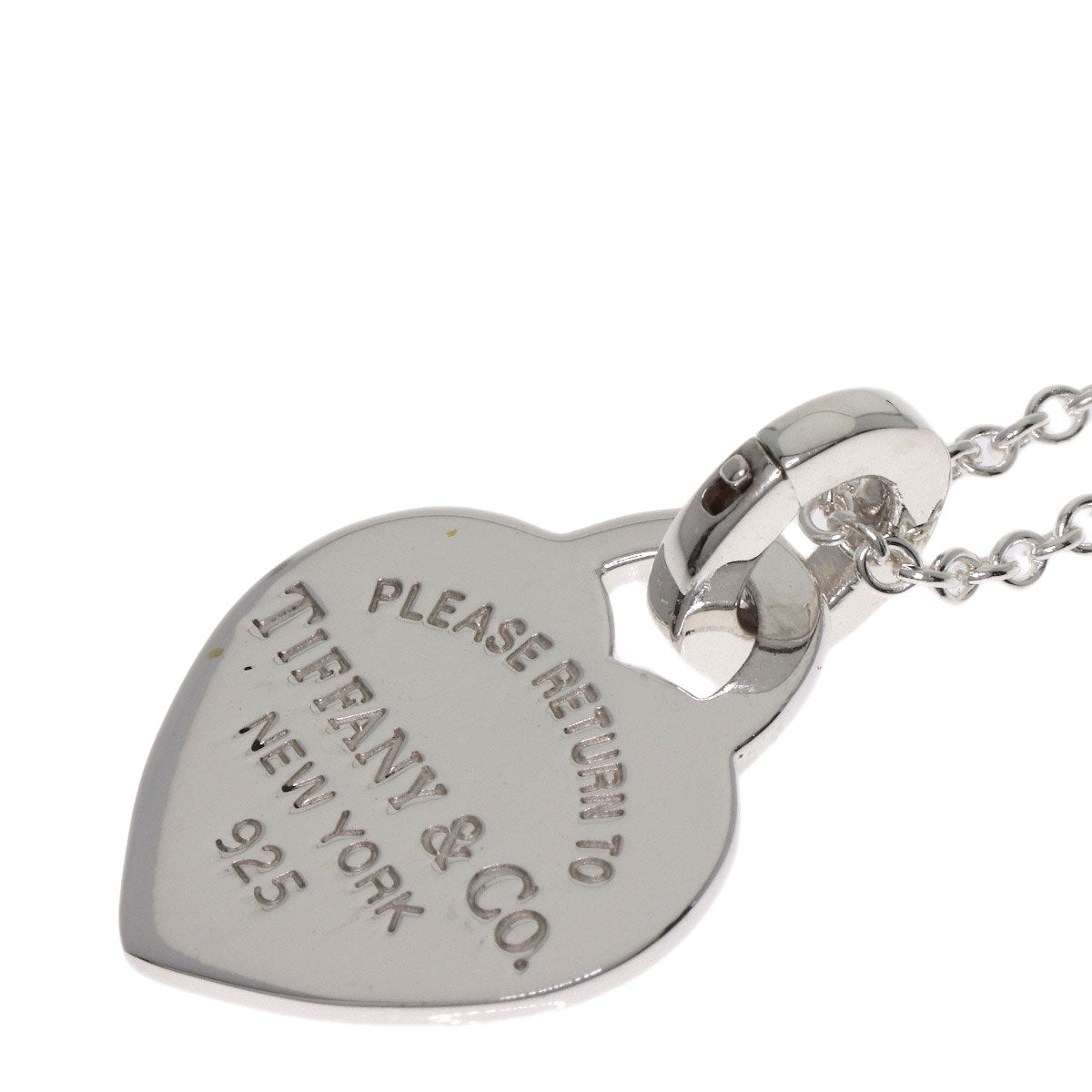 TIFFANY&Co. Return to Double Heart Onyx Necklace Silver Ladies [Used]