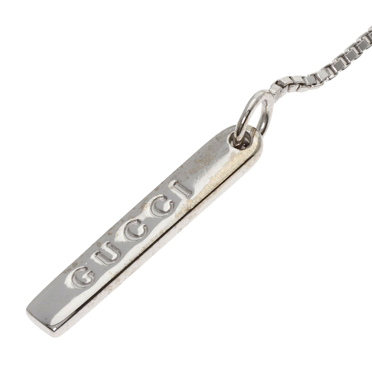 GUCCI lariat Necklace K18 White Gold Ladies [Used]