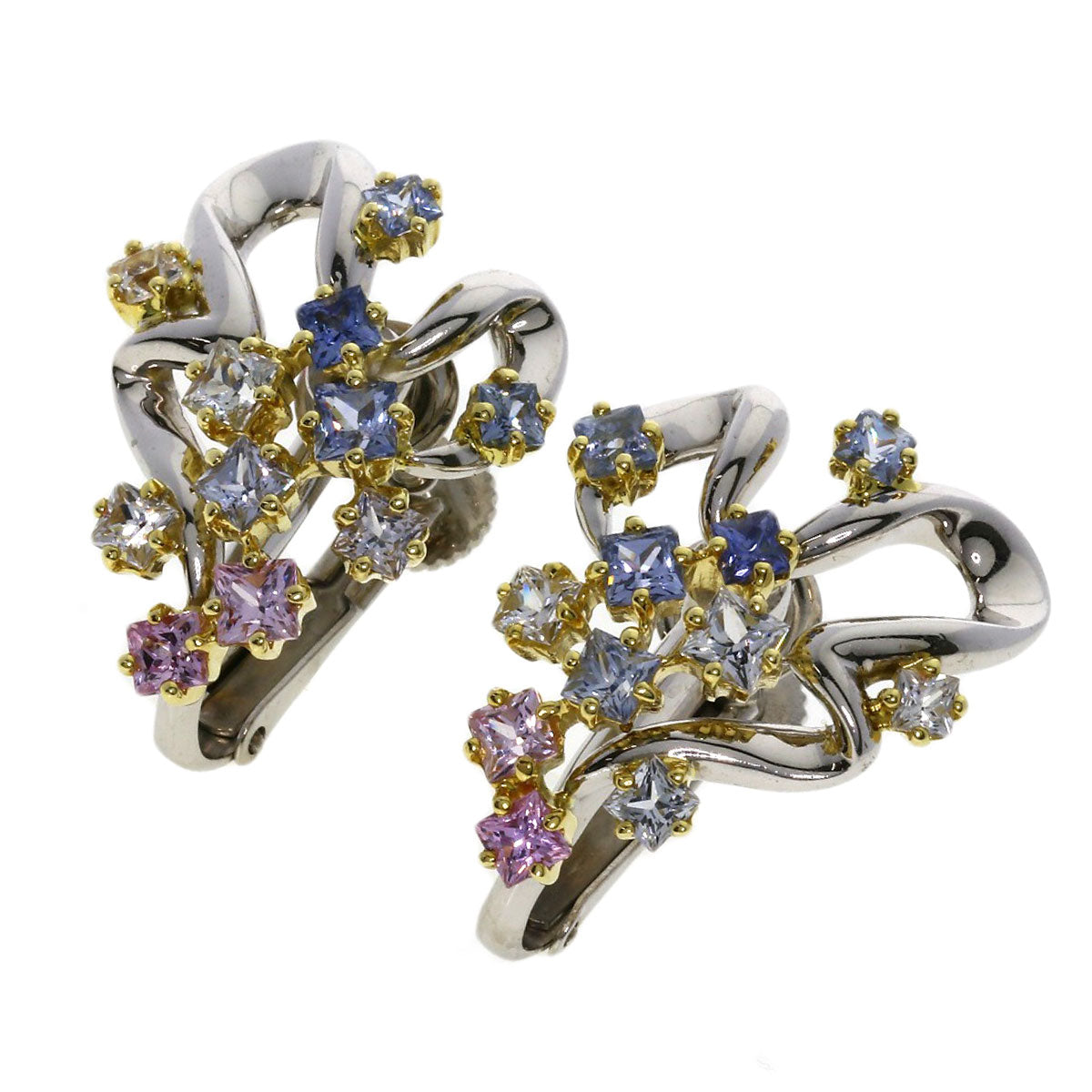 Jeunet sapphire Earring K18 Yellow Gold K18 White GoldLadies [Used]