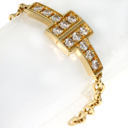 TIFFANY&Co. T TWO Chain Diamond Ring K18 Yellow Gold Ladies [Used]