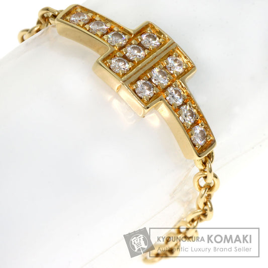 TIFFANY&Co. T TWO Chain Diamond Ring K18 Yellow Gold Ladies [Used]