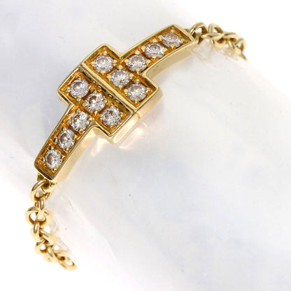 TIFFANY&Co. T TWO Chain Diamond Ring K18 Yellow Gold Ladies [Used]