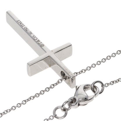 TIFFANY&Co. Metrocross Necklace K18 White Gold Ladies [Used]