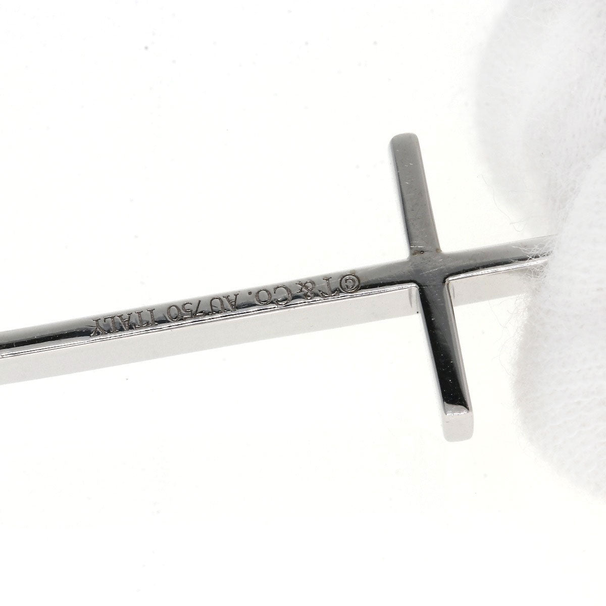 TIFFANY&Co. Metrocross Necklace K18 White Gold Ladies [Used]