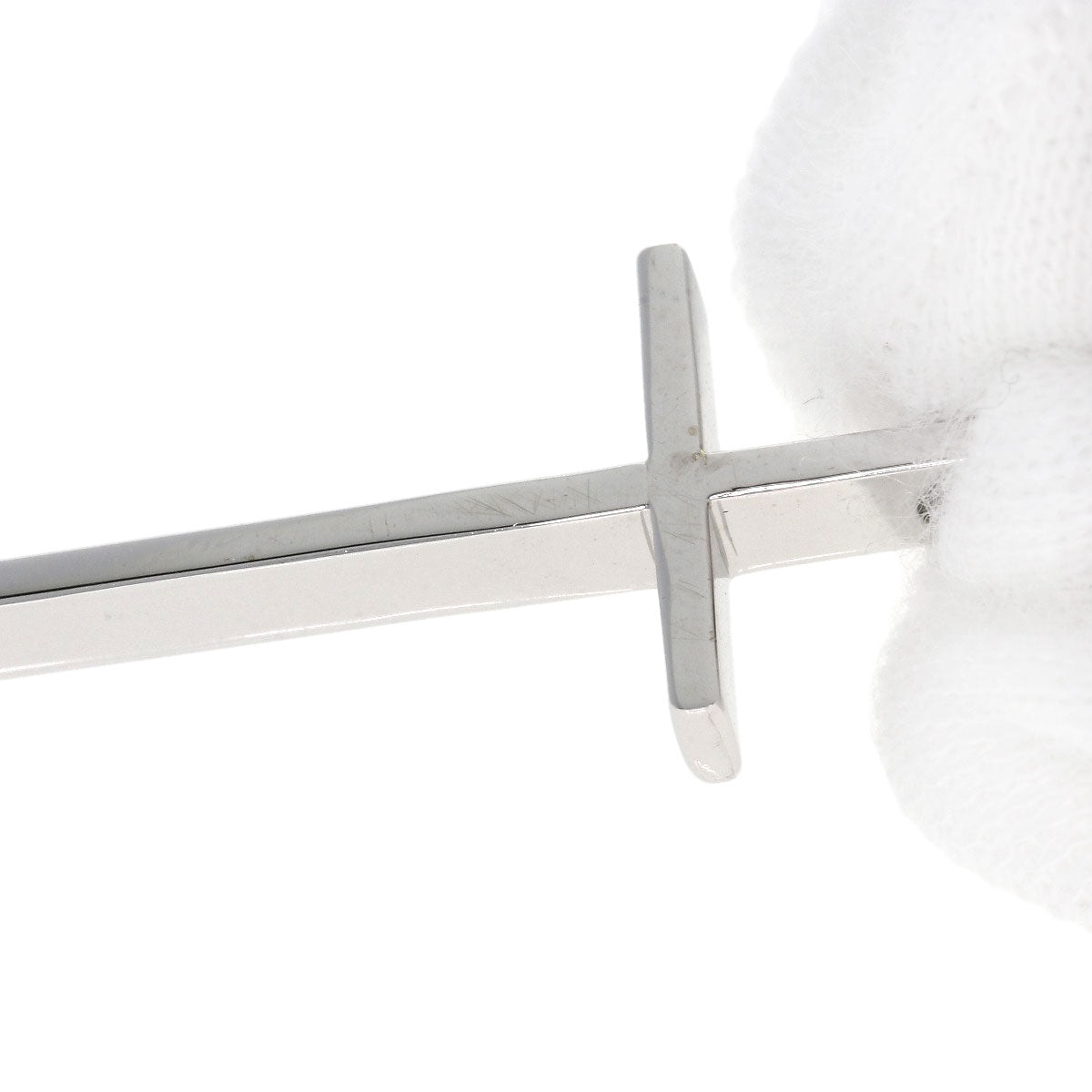 TIFFANY&Co. Metrocross Necklace K18 White Gold Ladies [Used]