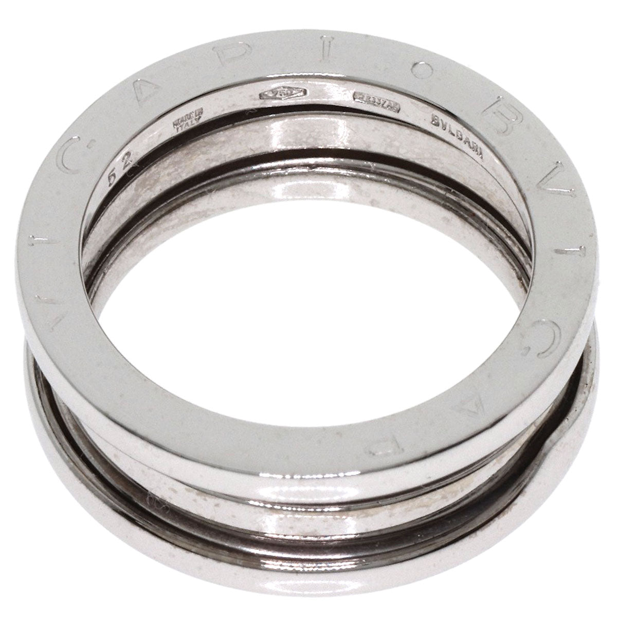 BVLGARI B.zero1 2 band #52 Ring K18 White Gold Ladies [Used]