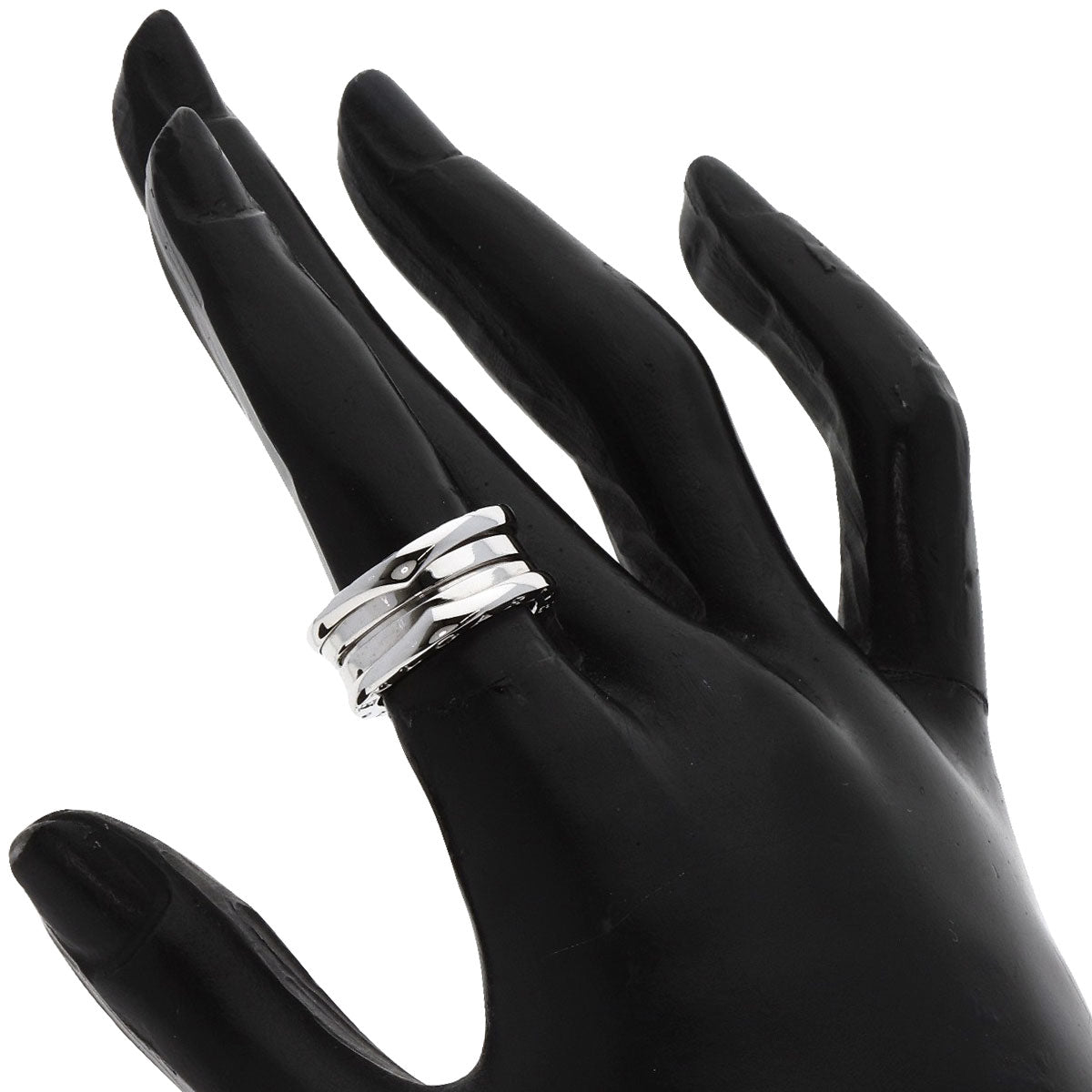 BVLGARI B.zero1 3 Band #49 Ring K18 White Gold Ladies [Used]
