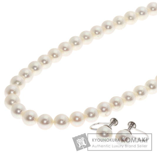 TASAKI Pearl Pearl Necklace and Earring 2-piece set Necklace Silver Ladies [Used]