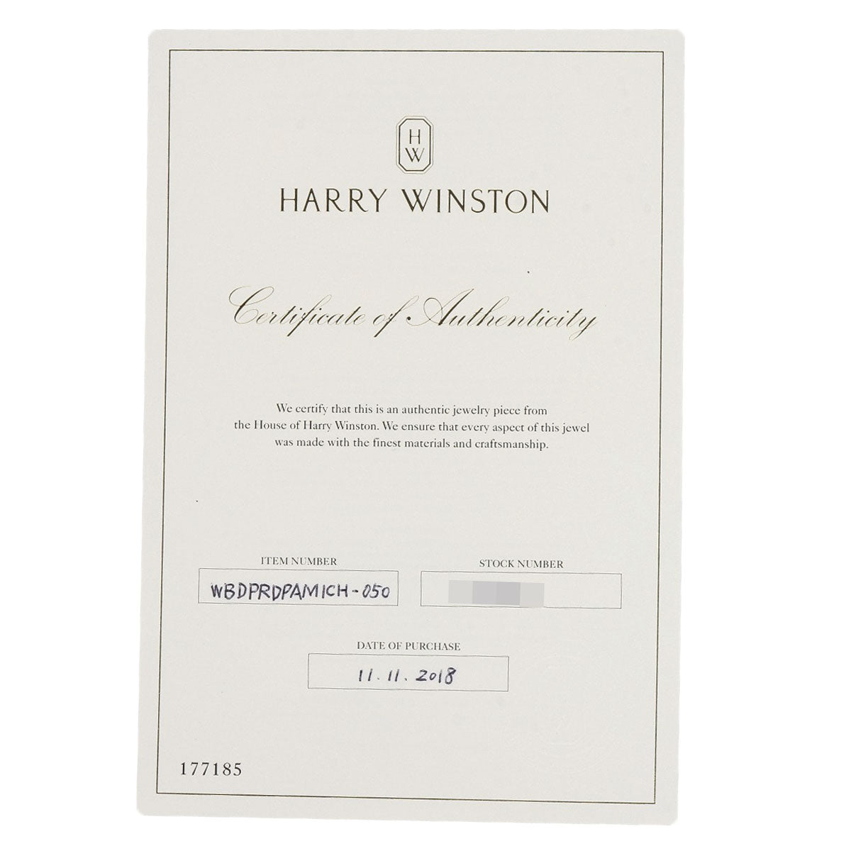 HARRY WINSTON Micro Pave Half Eternity Diamond Ring Platinum PT950 Ladies [Used]