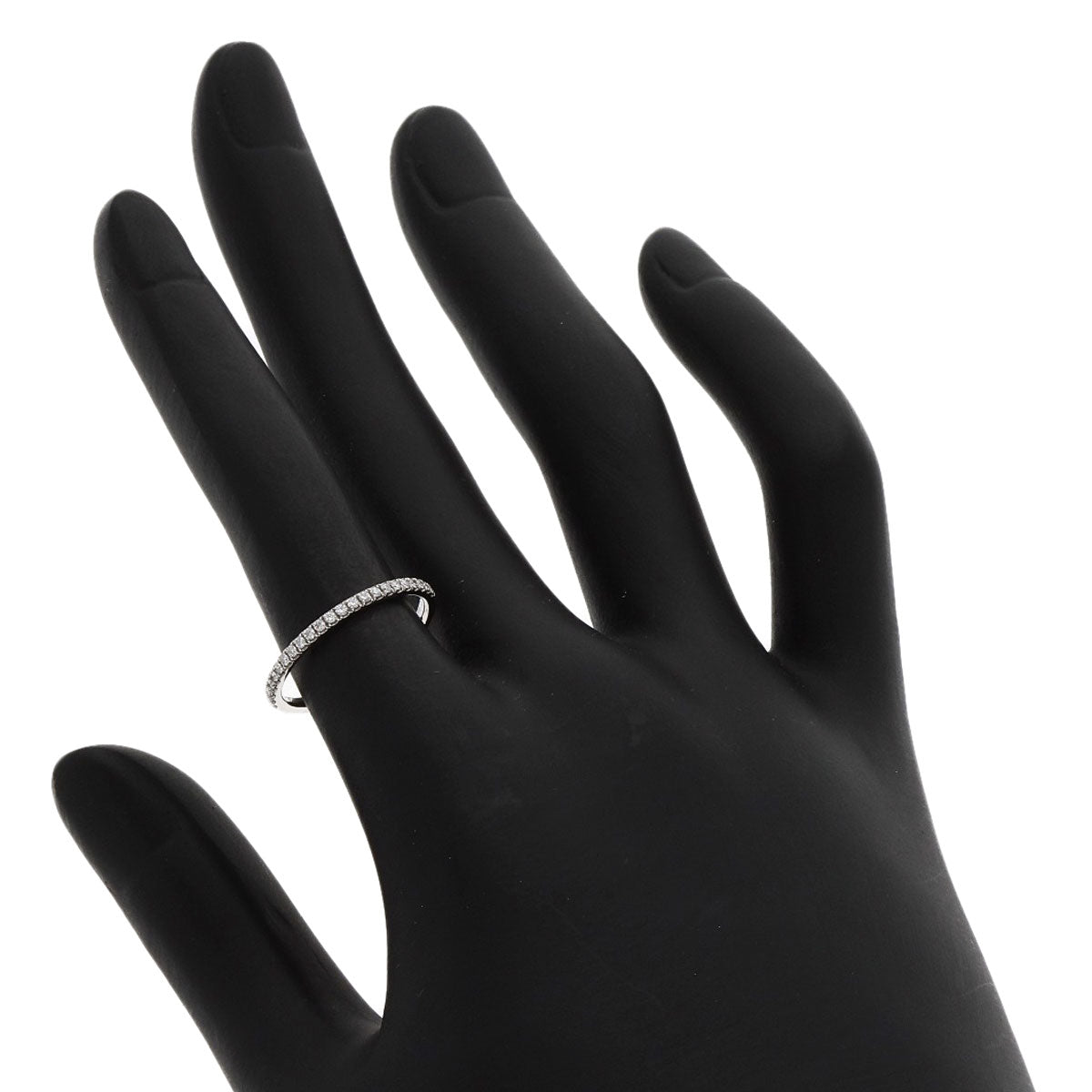 HARRY WINSTON Micro Pave Half Eternity Diamond Ring Platinum PT950 Ladies [Used]