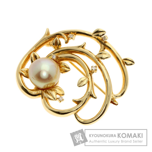 TASAKI South SeaPearl Pearl Diamond Brooch K18 Yellow Gold Ladies [Used]