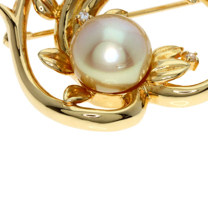 TASAKI South SeaPearl Pearl Diamond Brooch K18 Yellow Gold Ladies [Used]
