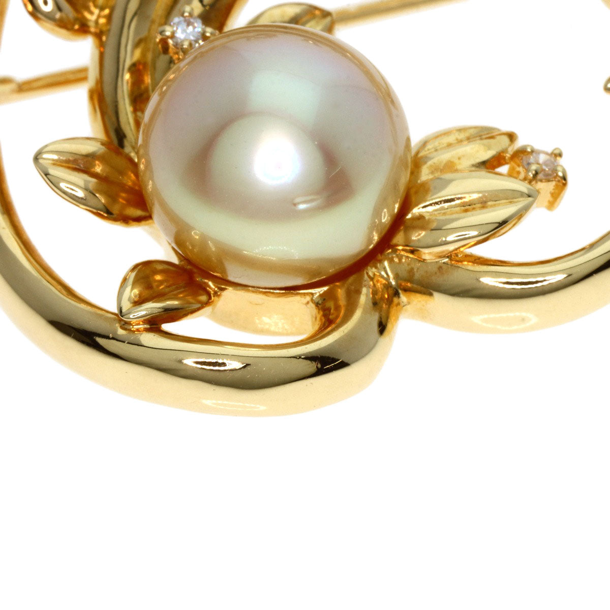 TASAKI South SeaPearl Pearl Diamond Brooch K18 Yellow Gold Ladies [Used]