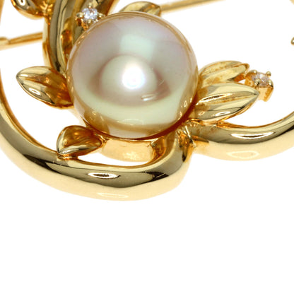 TASAKI South SeaPearl Pearl Diamond Brooch K18 Yellow Gold Ladies [Used]