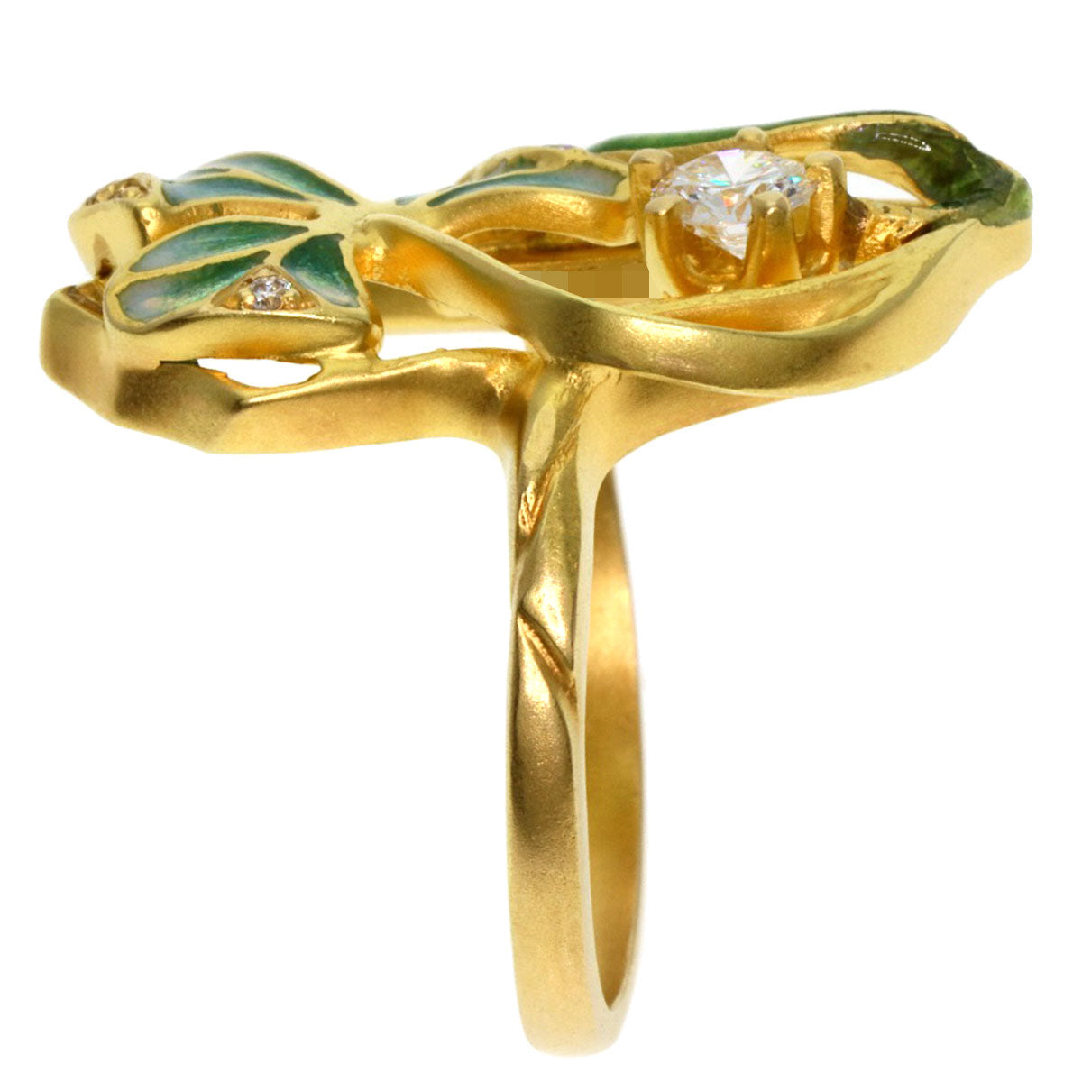 MASRIERA Enamel Diamond Ring K18 Yellow Gold Ladies [Used]