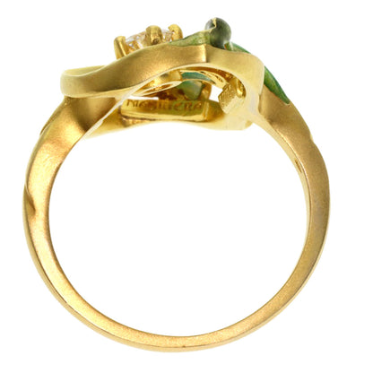 MASRIERA Enamel Diamond Ring K18 Yellow Gold Ladies [Used]