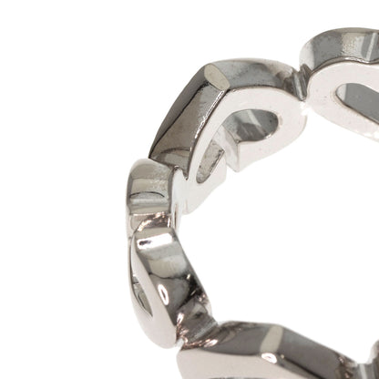CARTIER C Heart 1P Diamond # 48 Ring K18 White Gold Ladies [Used]