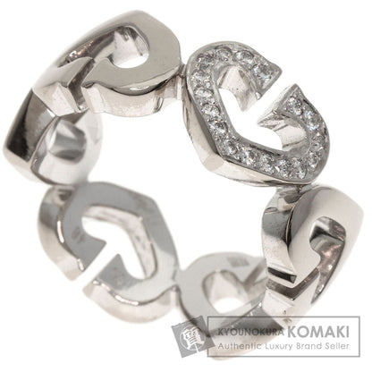 CARTIER C Heart 1P Diamond # 48 Ring K18 White Gold Ladies [Used]