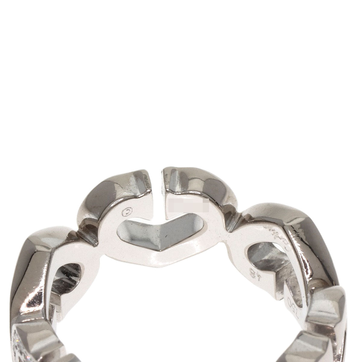 CARTIER C Heart 1P Diamond # 48 Ring K18 White Gold Ladies [Used]