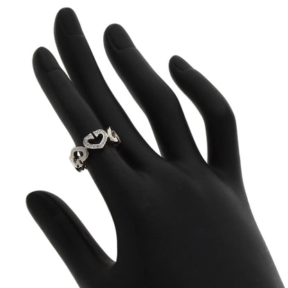 CARTIER C Heart 1P Diamond # 48 Ring K18 White Gold Ladies [Used]