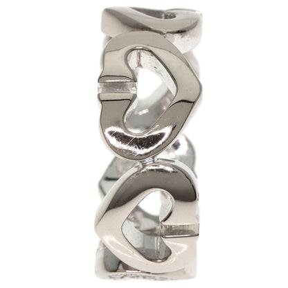CARTIER C Heart 1P Diamond # 48 Ring K18 White Gold Ladies [Used]