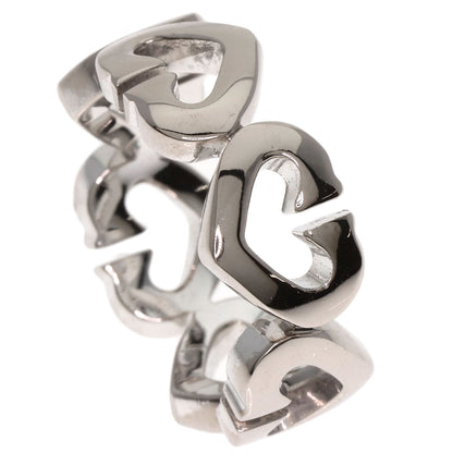 CARTIER C Heart 1P Diamond # 48 Ring K18 White Gold Ladies [Used]