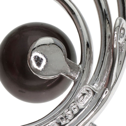 TASAKI Black Pearl Diamond Brooch K18 White Gold Ladies [Used]