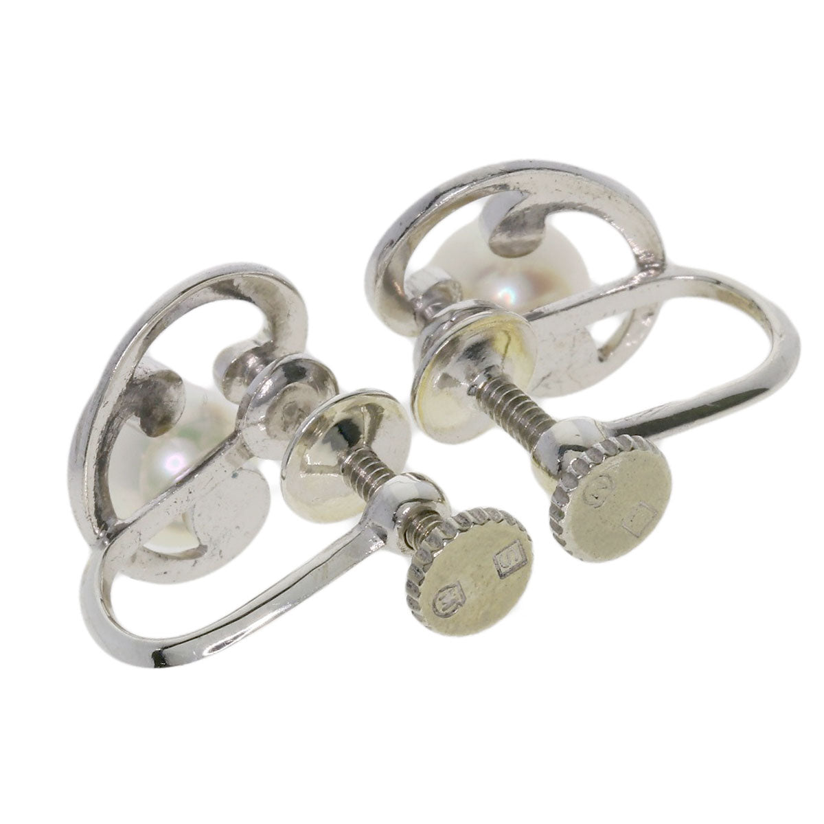 MIKIMOTO Pearl Pearl Earring Silver Ladies [Used]