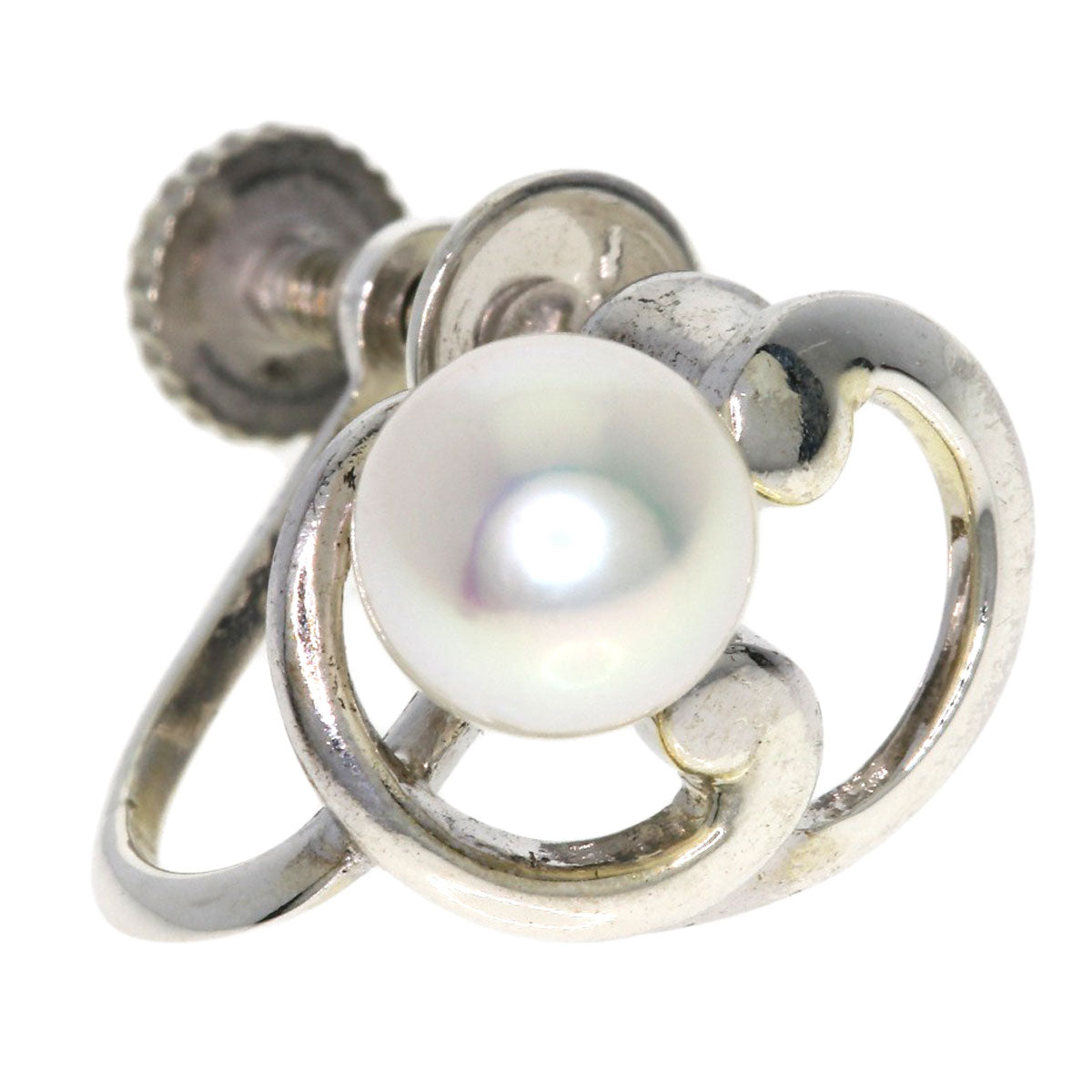 MIKIMOTO Pearl Pearl Earring Silver Ladies [Used]