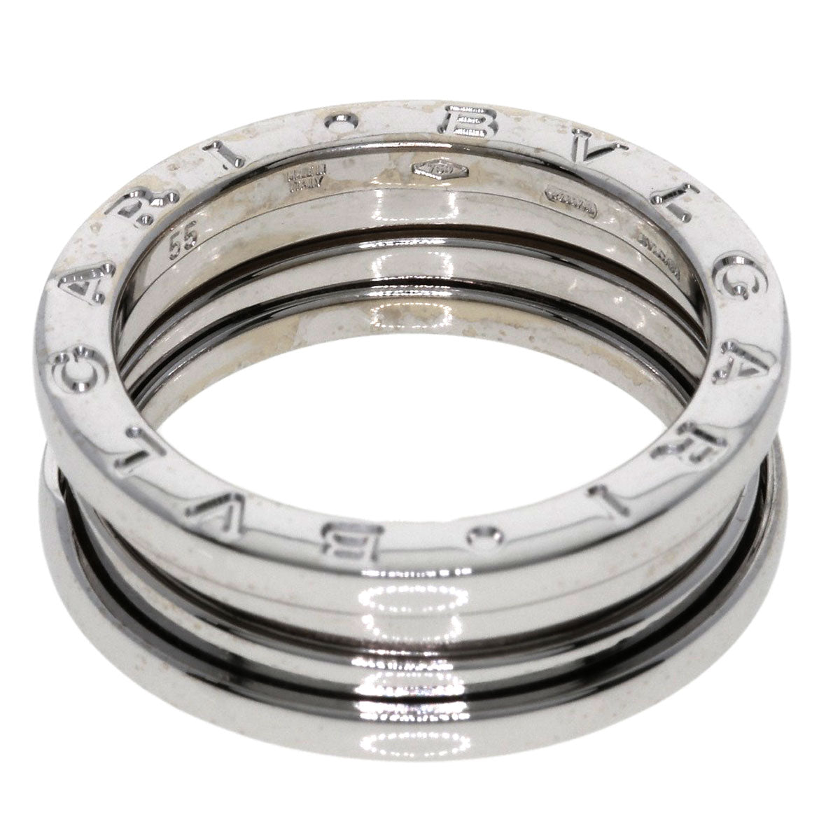 BVLGARI B.zero1 2 band #55 Ring K18 White Gold Ladies [Used]