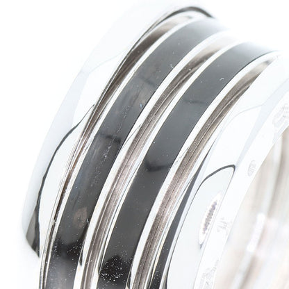 BVLGARI B.zero1 4 Band Black Enamel #47 Ring K18 White Gold Ladies [Used]