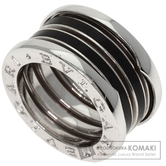 BVLGARI B.zero1 4 Band Black Enamel #47 Ring K18 White Gold Ladies [Used]