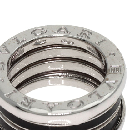 BVLGARI B.zero1 4 Band Black Enamel #47 Ring K18 White Gold Ladies [Used]
