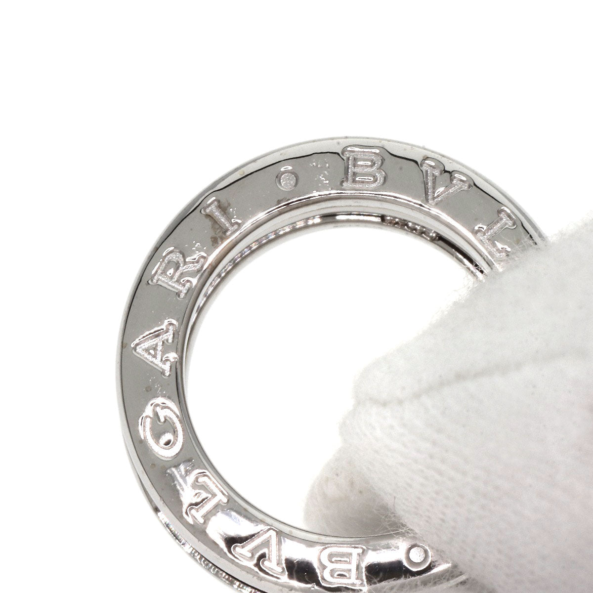 BVLGARI B.zero1 4 Band Black Enamel #47 Ring K18 White Gold Ladies [Used]