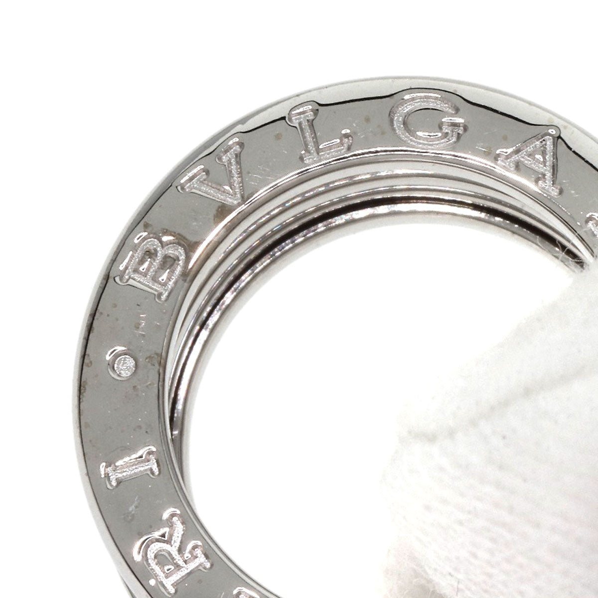 BVLGARI B.zero1 4 Band Black Enamel #47 Ring K18 White Gold Ladies [Used]