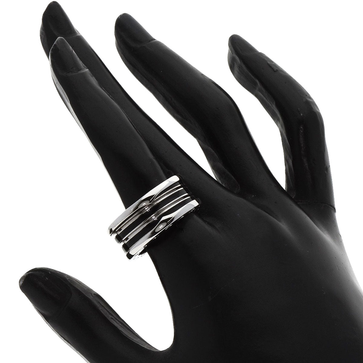 BVLGARI B.zero1 4 band #58 Ring K18 White Gold Ladies [Used]
