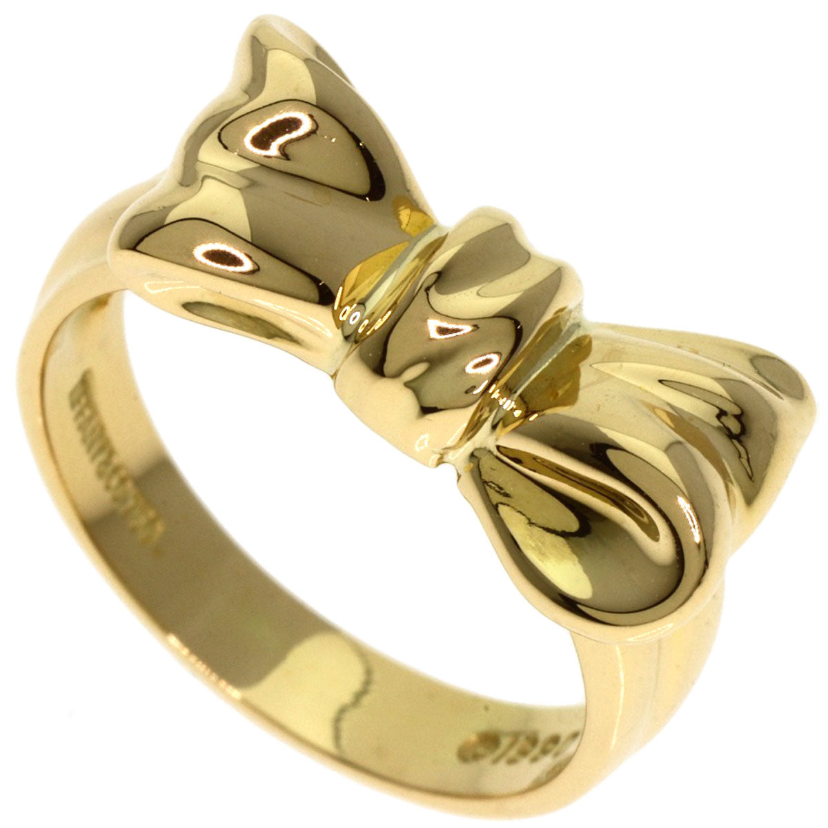 TIFFANY&Co. ribbon Ring K18 Yellow Gold Ladies [Used]