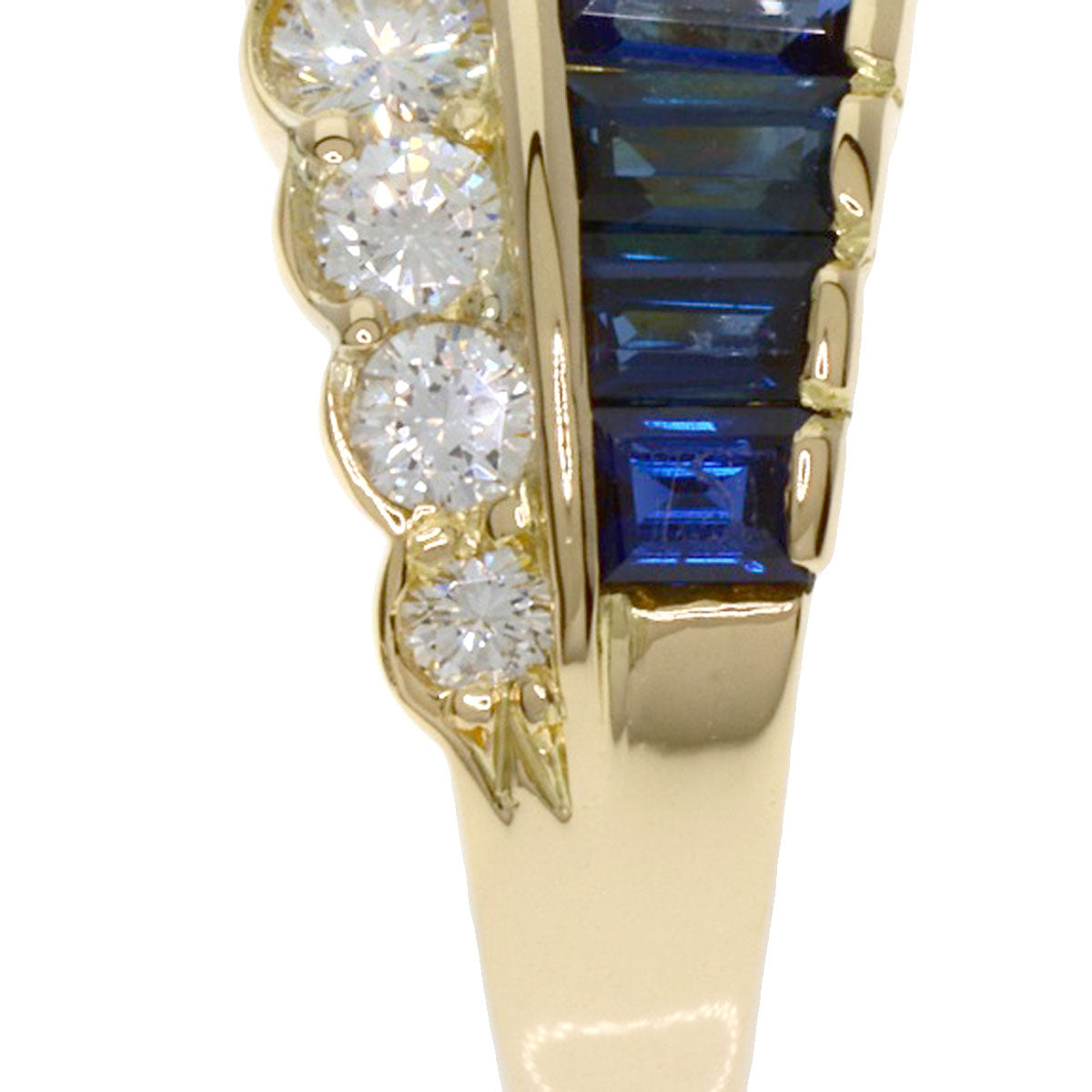 Van Cleef & Arpels Mystery Setting Sapphire Diamond Ring K18 Yellow Gold Ladies [Used]