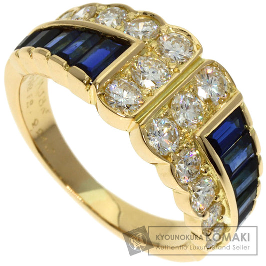 Van Cleef & Arpels Mystery Setting Sapphire Diamond Ring K18 Yellow Gold Ladies [Used]