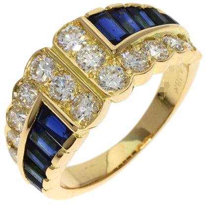 Van Cleef & Arpels Mystery Setting Sapphire Diamond Ring K18 Yellow Gold Ladies [Used]