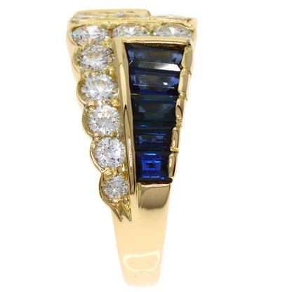 Van Cleef & Arpels Mystery Setting Sapphire Diamond Ring K18 Yellow Gold Ladies [Used]