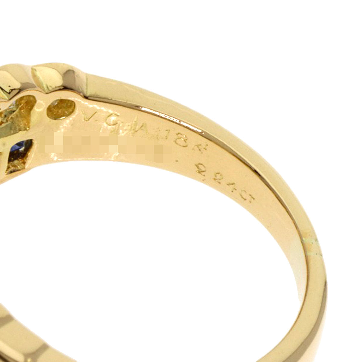 Van Cleef & Arpels Mystery Setting Sapphire Diamond Ring K18 Yellow Gold Ladies [Used]