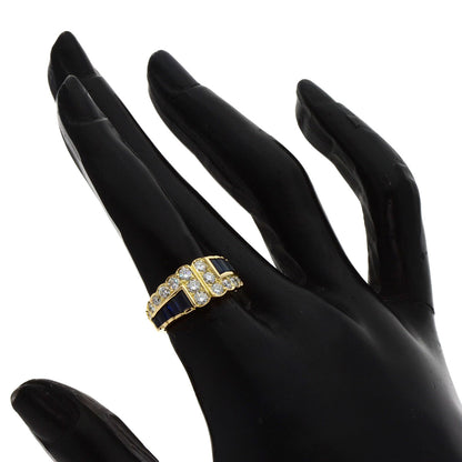 Van Cleef & Arpels Mystery Setting Sapphire Diamond Ring K18 Yellow Gold Ladies [Used]