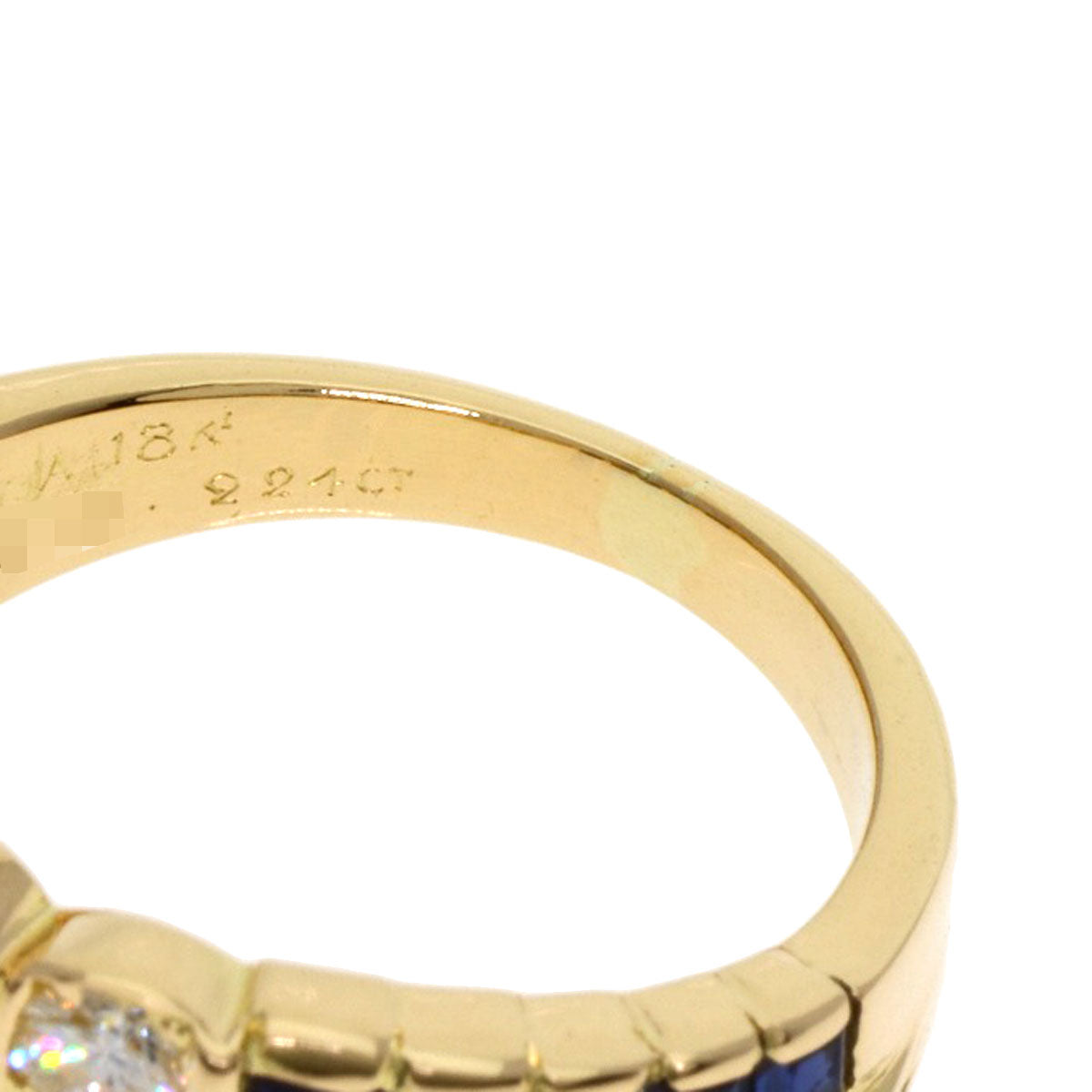 Van Cleef & Arpels Mystery Setting Sapphire Diamond Ring K18 Yellow Gold Ladies [Used]