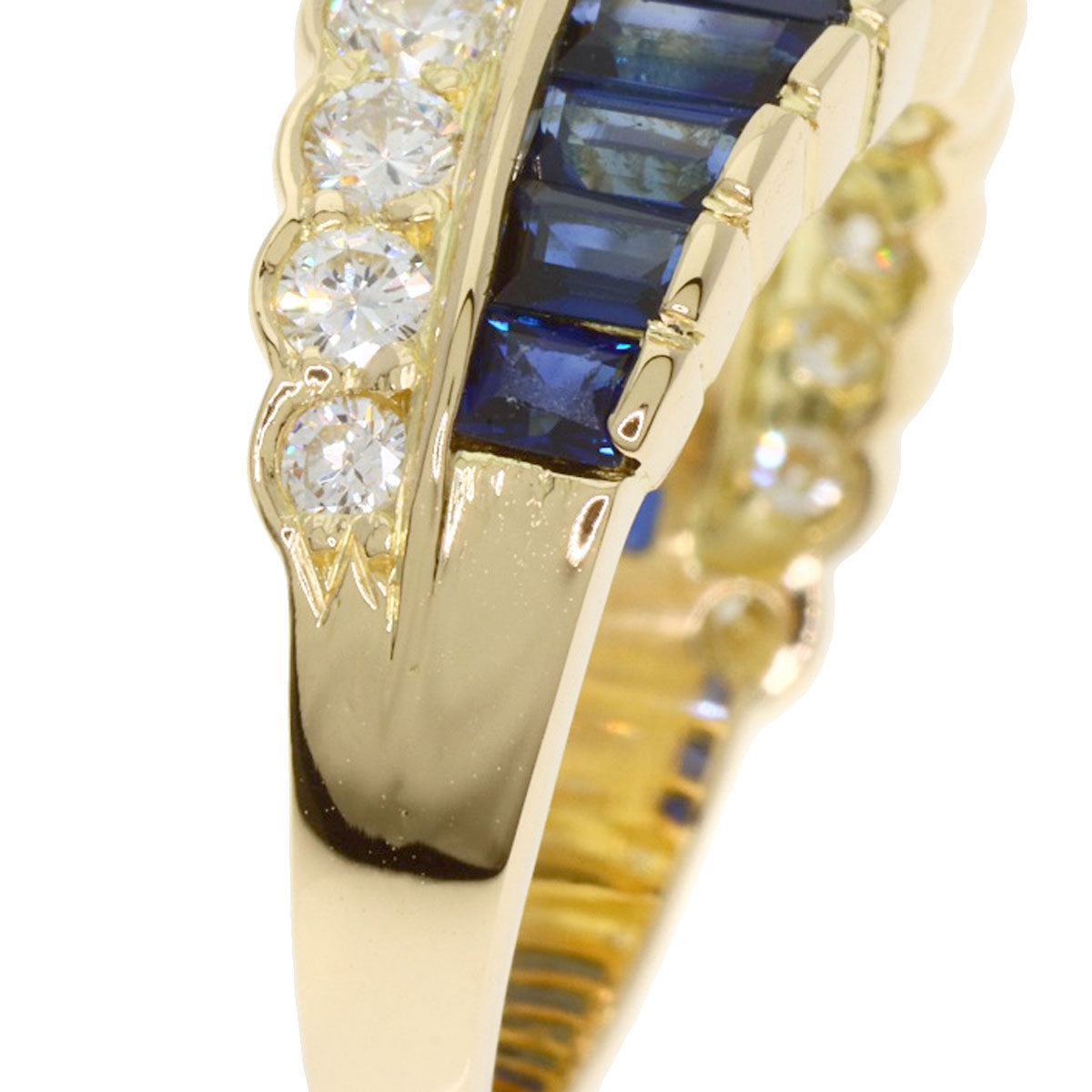 Van Cleef & Arpels Mystery Setting Sapphire Diamond Ring K18 Yellow Gold Ladies [Used]